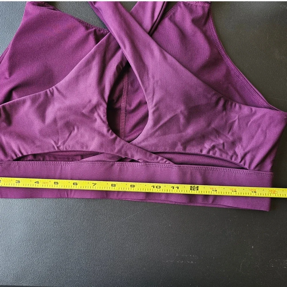 Fabletics Purple High Neck Crossback Keyhole Sports Bra Plum Size Small EUC - Picture 7 of 9